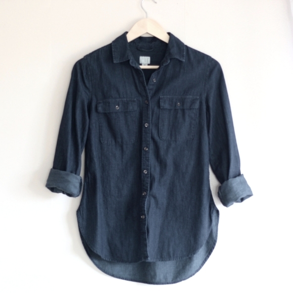 A New Day Dark Blue Denim Top - Picture 1 of 7